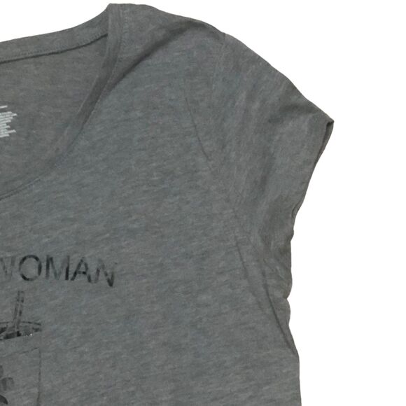 Just a Woman Who Loves Her Chick-Fil-A Graphic Tee; Grey & Black Juniors L - Picture 4 of 6